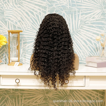 Hot Beauty 13x4 Lace Frontal Wholesale Cheap Wig Deep Curly Raw Virgin Cuticle Aligned hair Brazilian Wigs Human Hair Lace Front